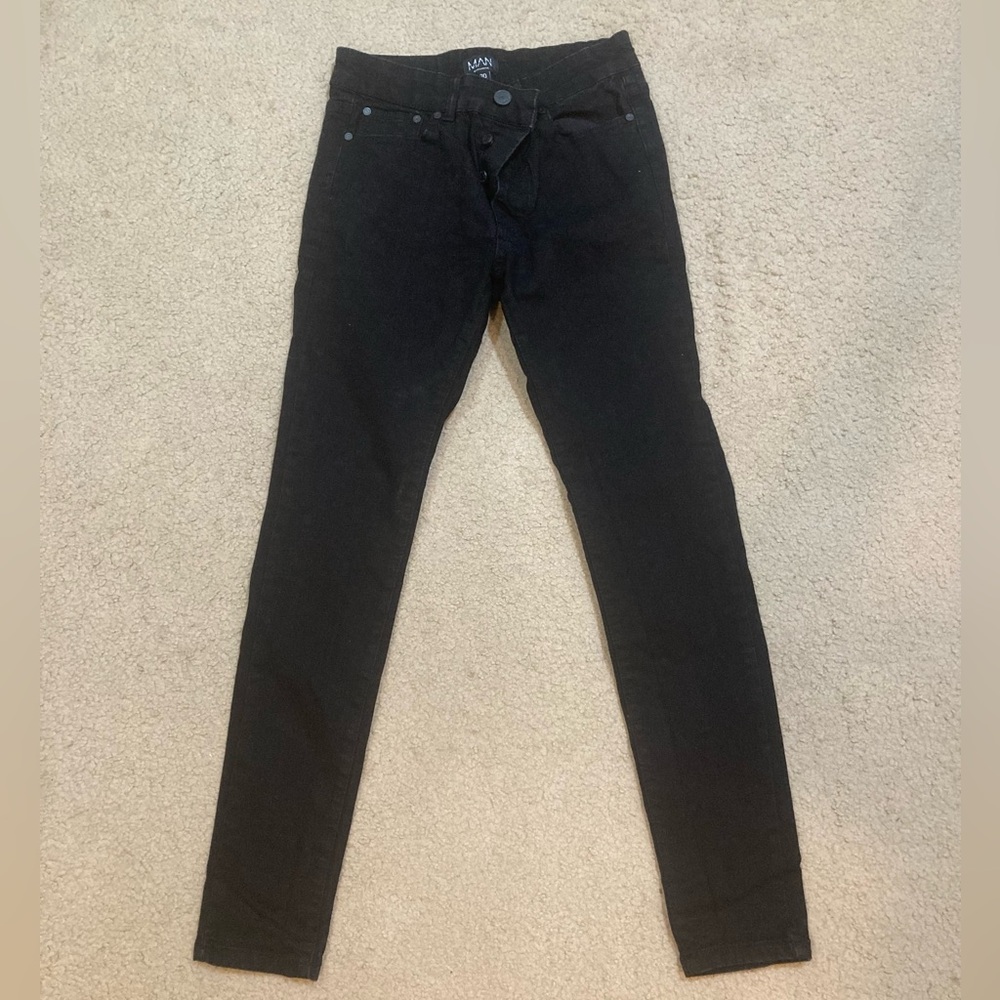 Men's boohooMan 30×30 Black Super Skinny Jeans